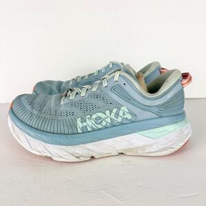 Hoka One One Bondi 7 Everyday Running Sneakers Women's Size 8 Blue Fog